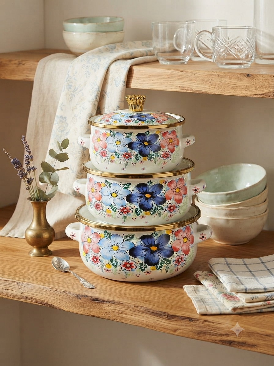 Golden Bloom Enamel Set