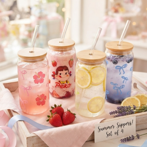 Cute Bow & Fruit Glass Jars