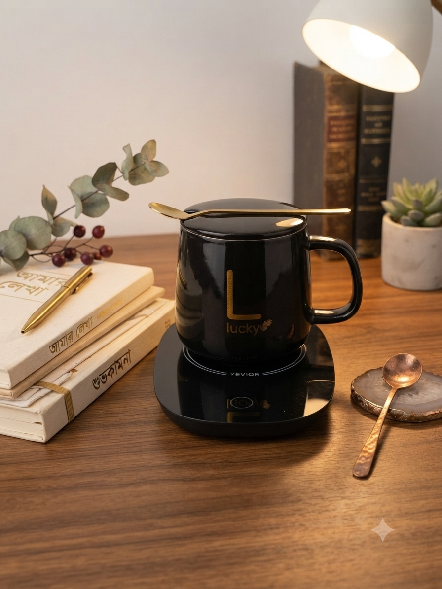 "L" Ceramic Mug with Warm Base