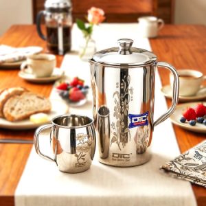 Flower Print Steel Jug with Mug
