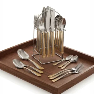 "24 Pcs Premium Gold-Touch Cutlery Set"